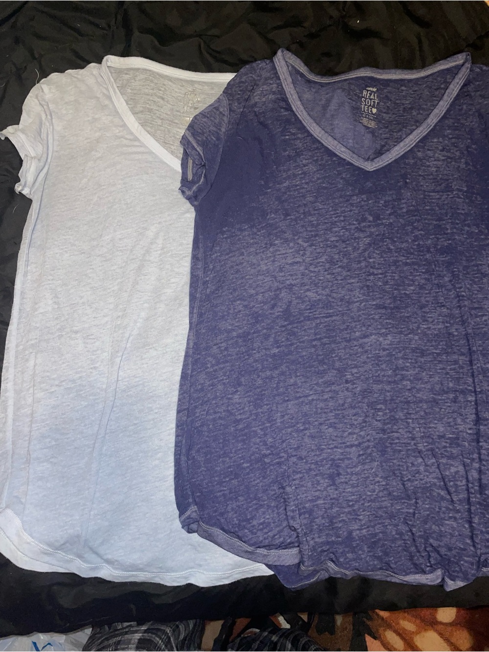 Aerie real Soft V-Neck Tee - Navy and Light blue set of 2 size small